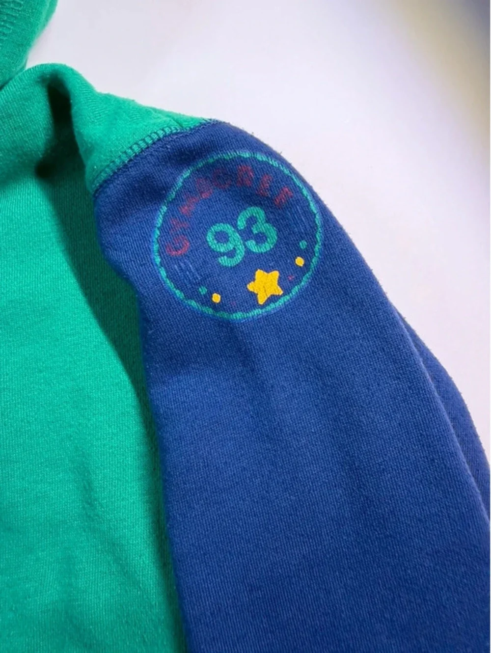 Vintage 90s Gymboree Rainbow Tag Colorblock Hoodie Sweatshirt X-Large 5T